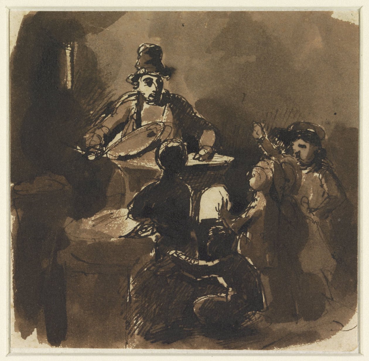 Children Around the Fire of a Chestnut Seller (?) by Nicolas Toussaint Charlet