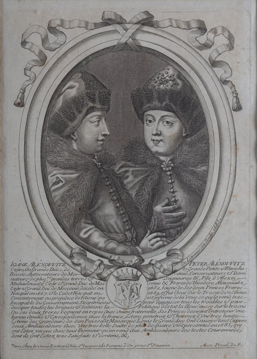 The Tsars Ivan Alexeyevich and Peter Alexeyevich of Russia by Nicolas de Larmessin