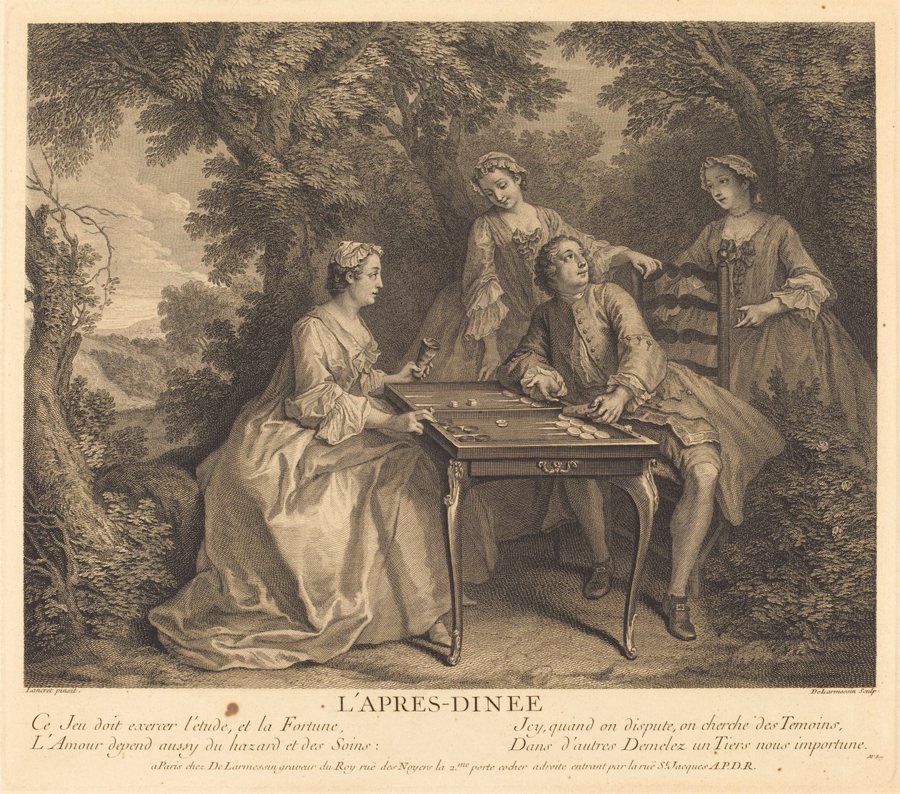 The Afternoon by Nicolas de Larmessin IV after Nicolas Lancret