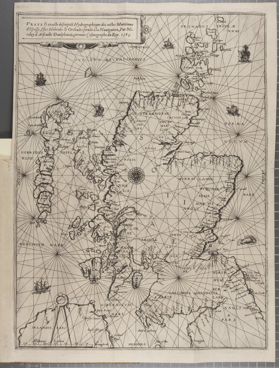 Map, from The Navigation of King James V, Round Scotland, the Orkney Isles, and the Hebrides or Western Isles: Under the Conduct of That Excellent Pilot Alexander Lindsay by Nicolas de Nicolay