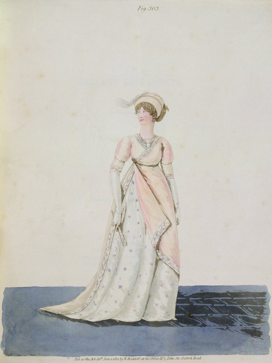 Afternoon dress, fig. 303 from Nikolaus Heideloff