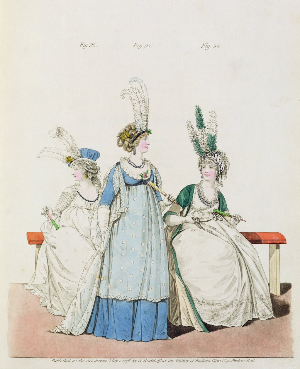 Evening Dresses for Opera and Concerts, Fig. 96, 97 and 98 from Nikolaus Heideloff