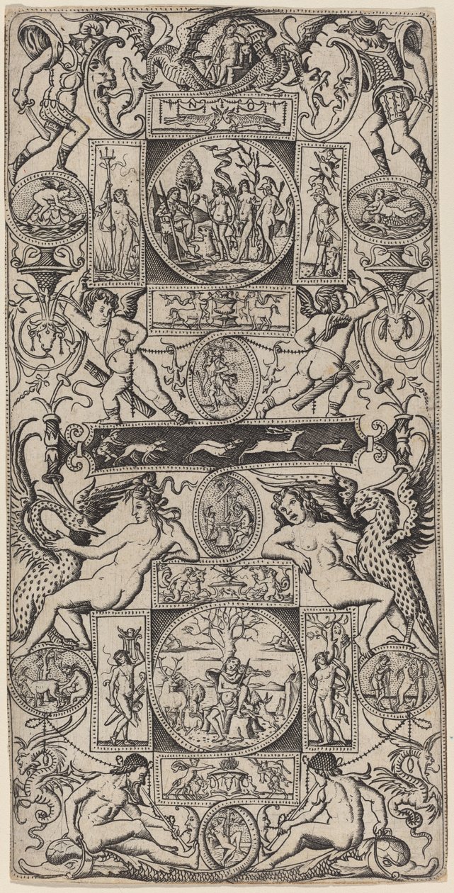 Ornament Panel with Orpheus and the Judgment of Paris by Nicoletto da Modena