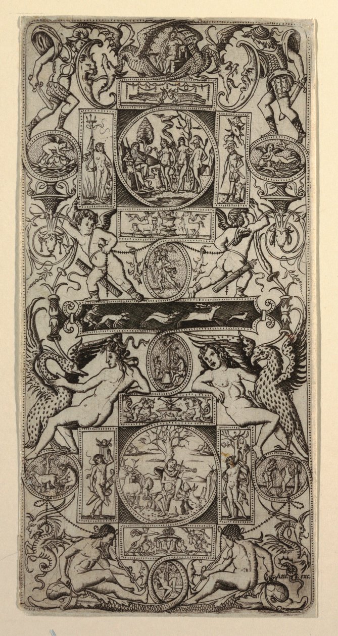 Ornament Panel with Orpheus and the Judgment of Paris by Nicoletto da Modena