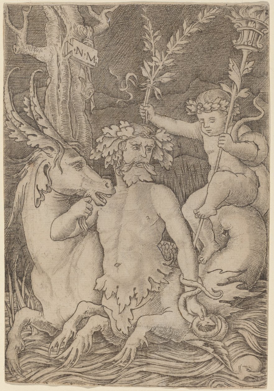 Triton Carrying a Child by Nicoletto da Modena