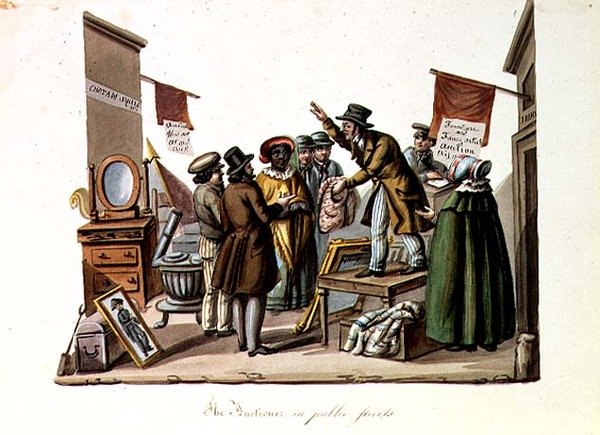 The Auctioner in Public Streets by Nicolino Calyo