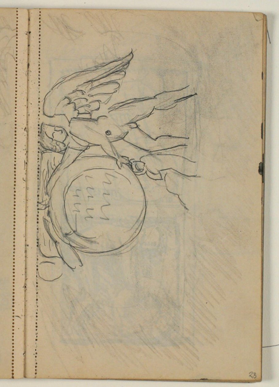 Study of an Angel with Medallion, Probably After a Model by Niels Larsen Stevns