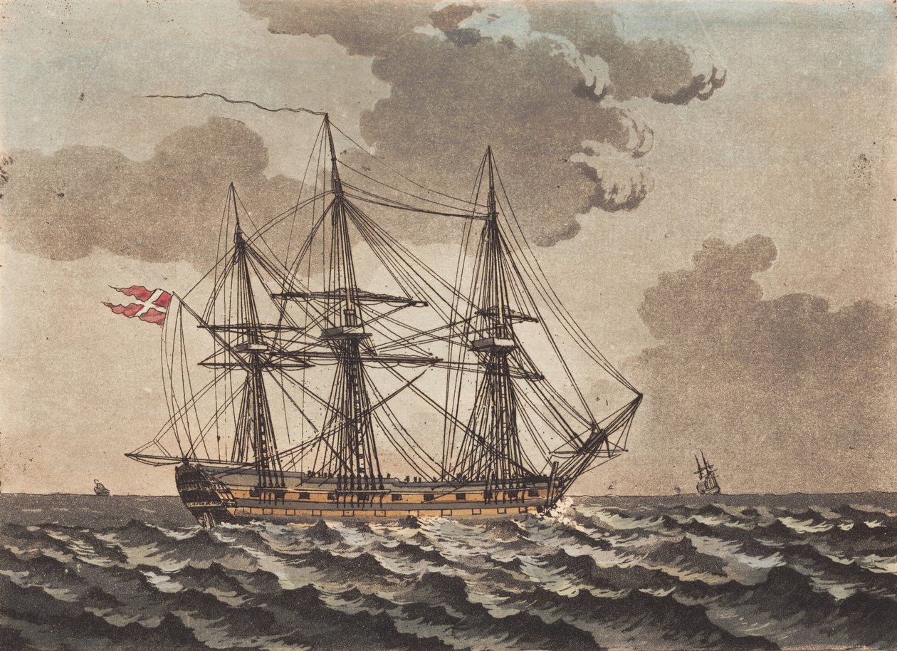 A Warship Anchored in a Storm by Niels Truslew