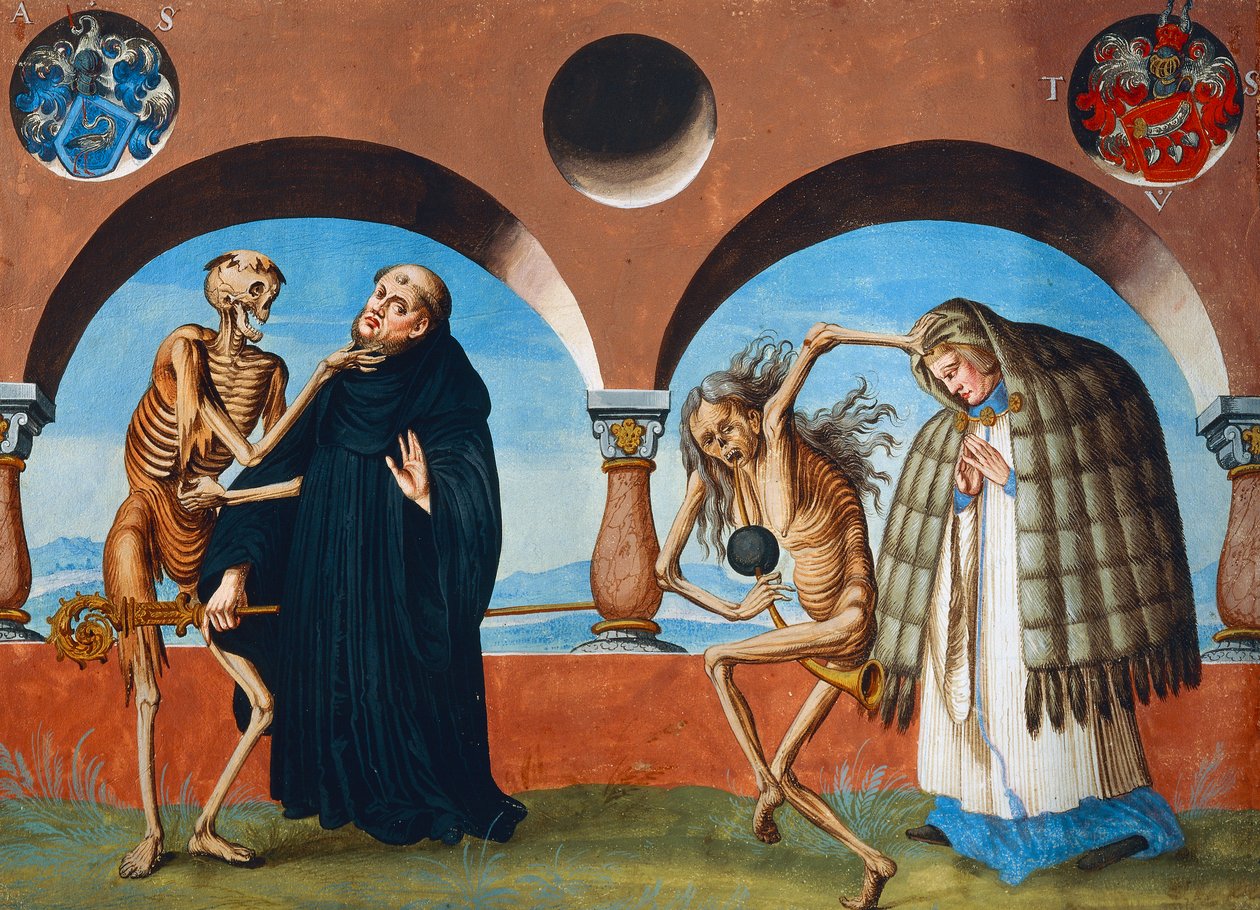 Death, the Abbot and the Canon from the Dance of Death Cycle by Albrecht Kauw by Niklaus Manuel