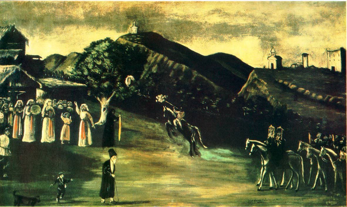 A Wedding in Old-Time Georgia by Niko Pirosmani
