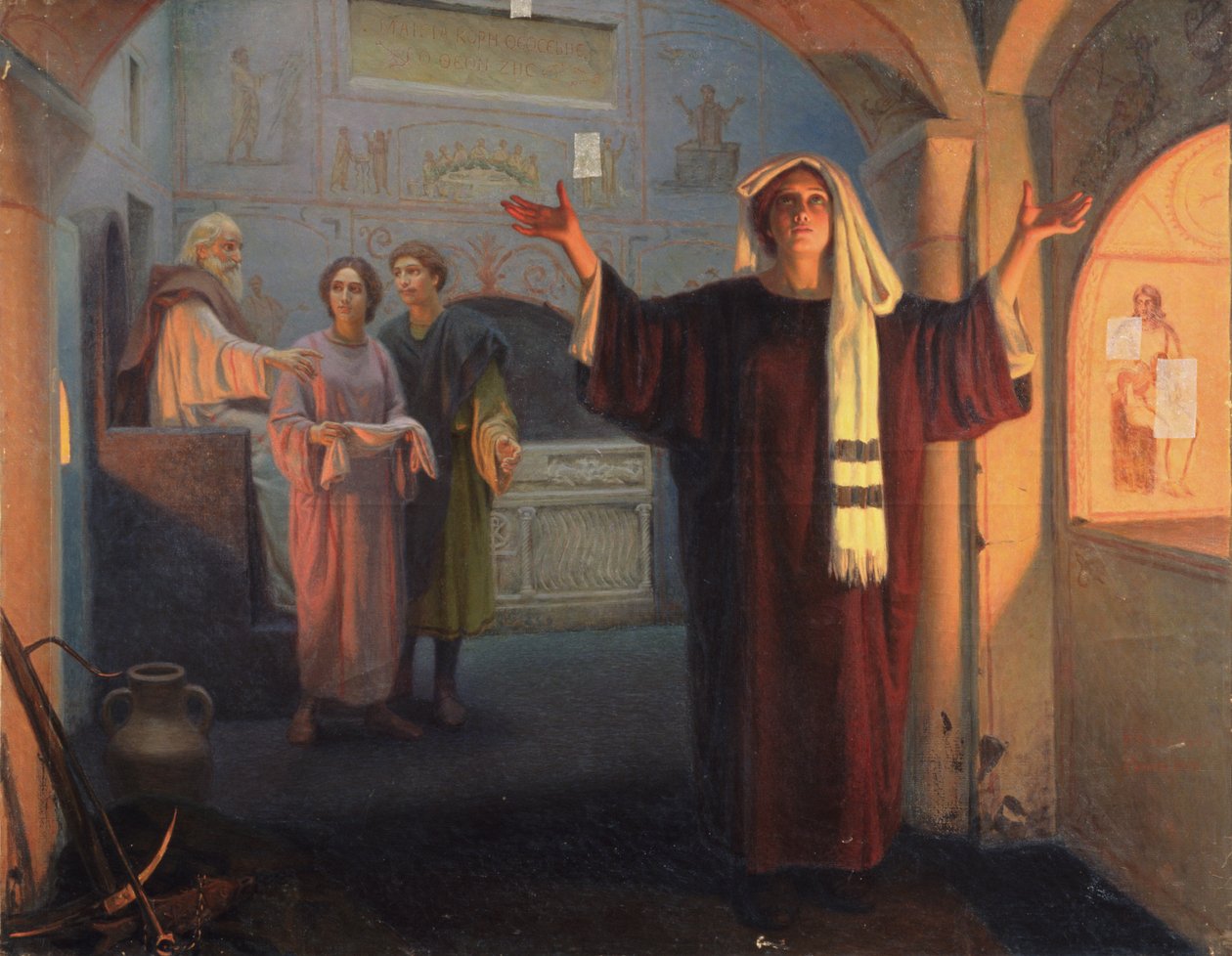 In a catacomb, 1900 by Nikolai Nikolayevich Alexandrov