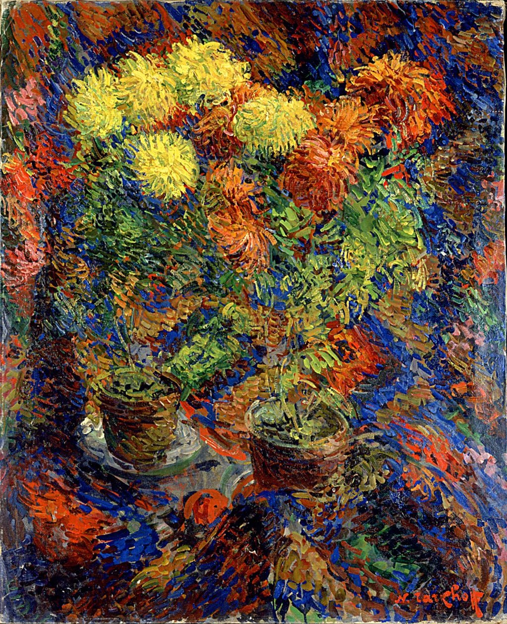 Chrysanthemums on an Oriental Carpet by Nikolai Alexandrovich Tarkhov