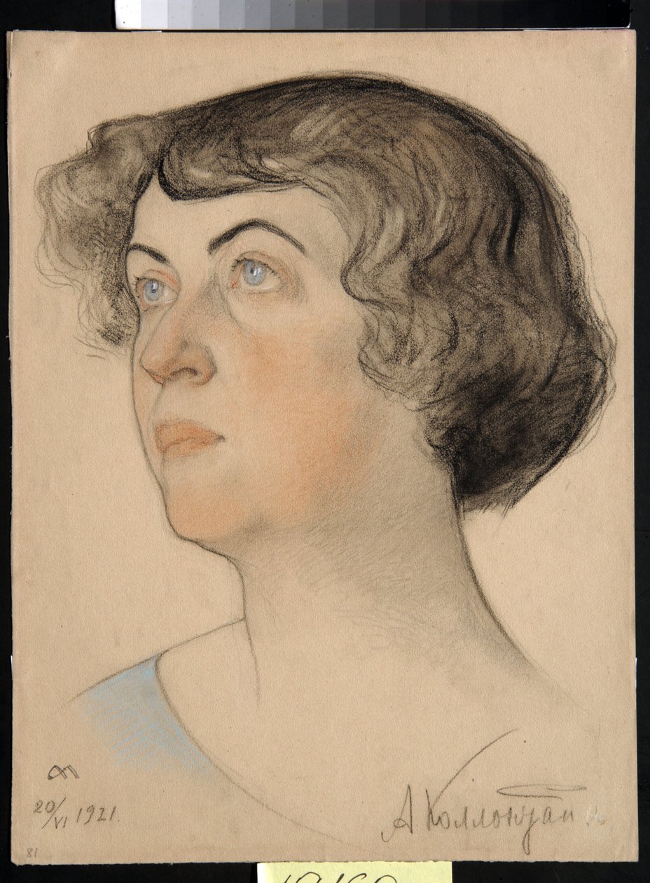 Portrait of Alexandra Mikhailovna Kollontai by Nikolai Andreevich Andreev