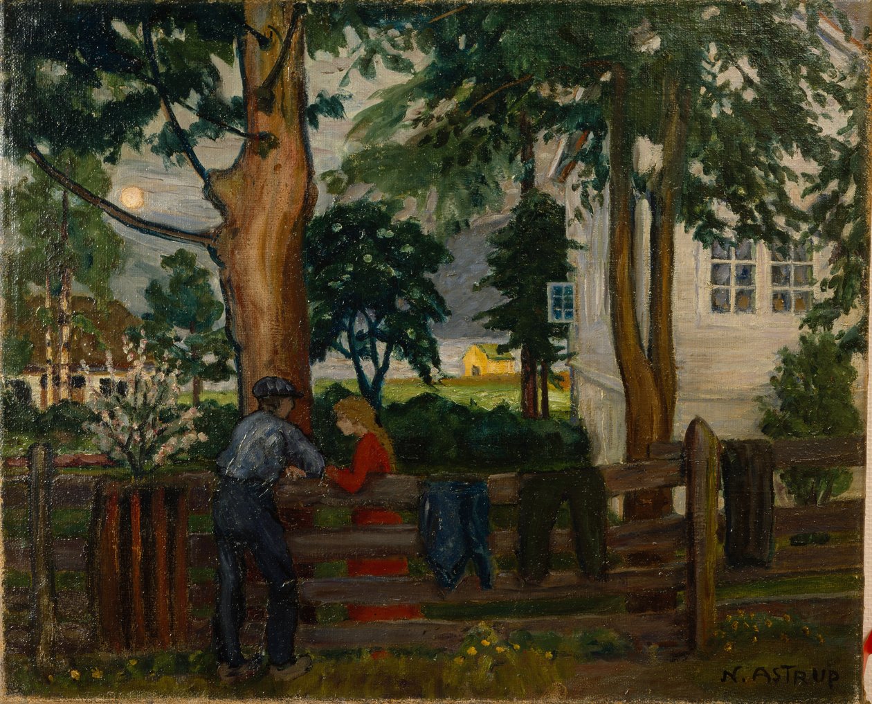 Summer Night by the Garden Gate by Nikolai Astrup
