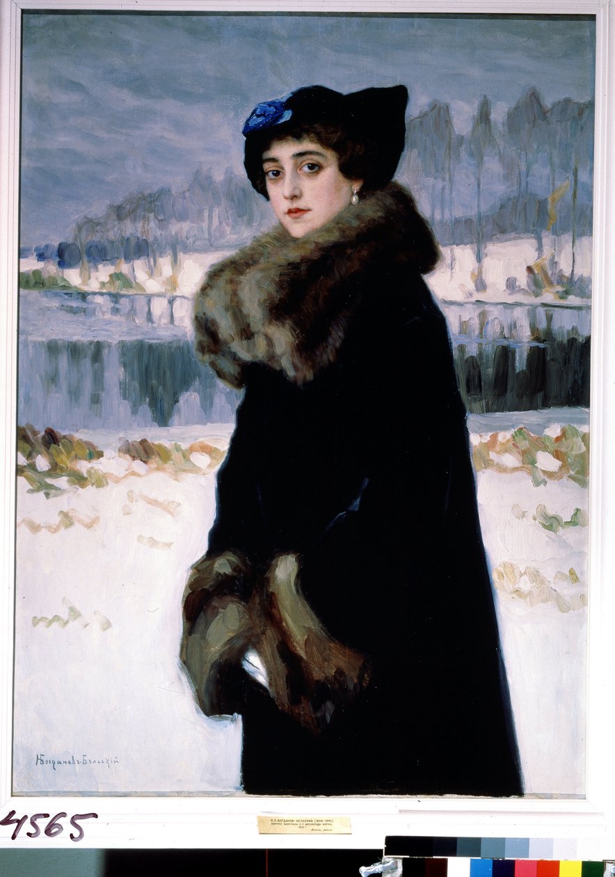 Portrait of the Ballet Dancer Lyudmila Mesaksudi Barash. Painting by Nikolai Petrovich Bogdanov Belsky by Nikolai Petrovich Bogdanov Belsky