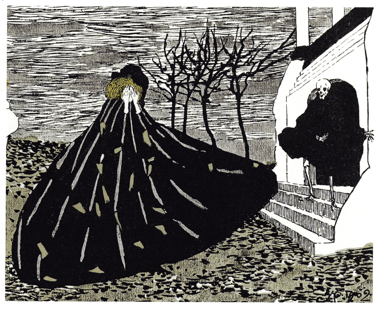 Autumn Illustration for the Magazine Mir Iskusstva by Nikolai Petrovich Feofilaktov