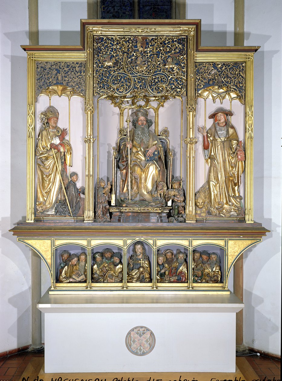 Group of wooden sculptures, from the Isenheim Altarpiece, c.1490 by Nikolaus Hagenauer