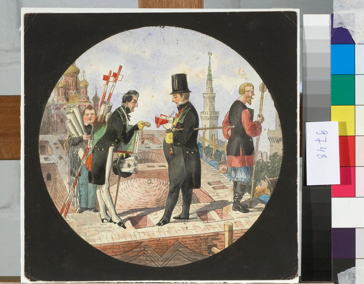 Baron Lev von Bode and Architect Nikolay Chichagov at the Construction Site of the Grand Kremlin Palace in Moscow by Nikolay Benois