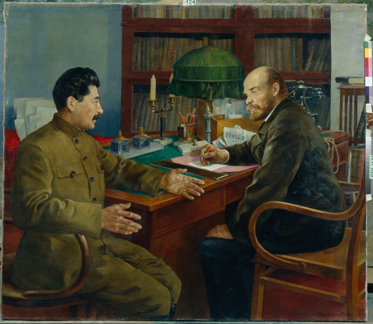Lenin and Stalin by Nikolay Ivanovich Shestopalov