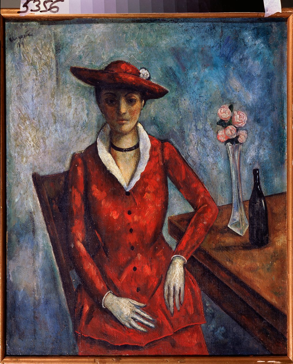 A Woman in Red by Nikolay Vladimirovic Sinezubov