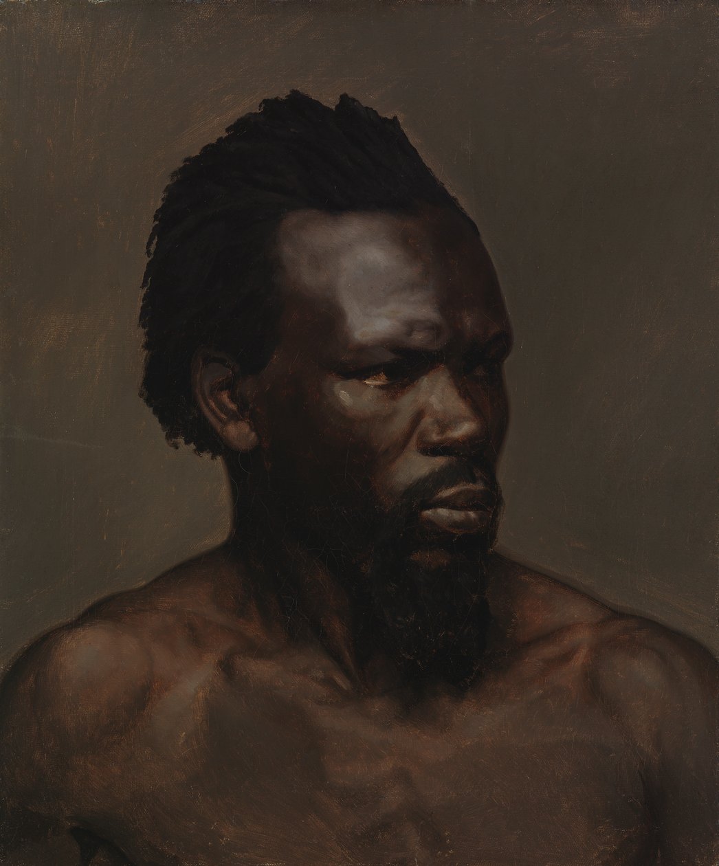 Bust portrait of a black man by Nils Blommer