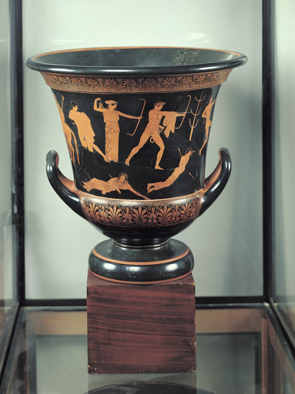 Attic Red-Figure Calyx-Krater Depicting the Death of the Niobids by Niobid Painter