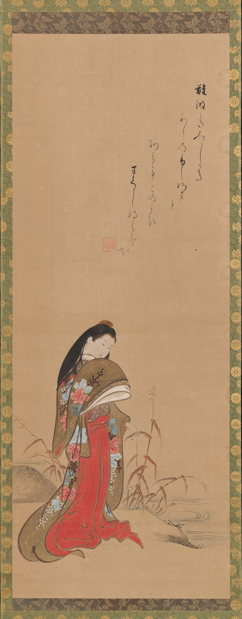Lady Ise by the Riverbank by Nishikawa Sukenobu