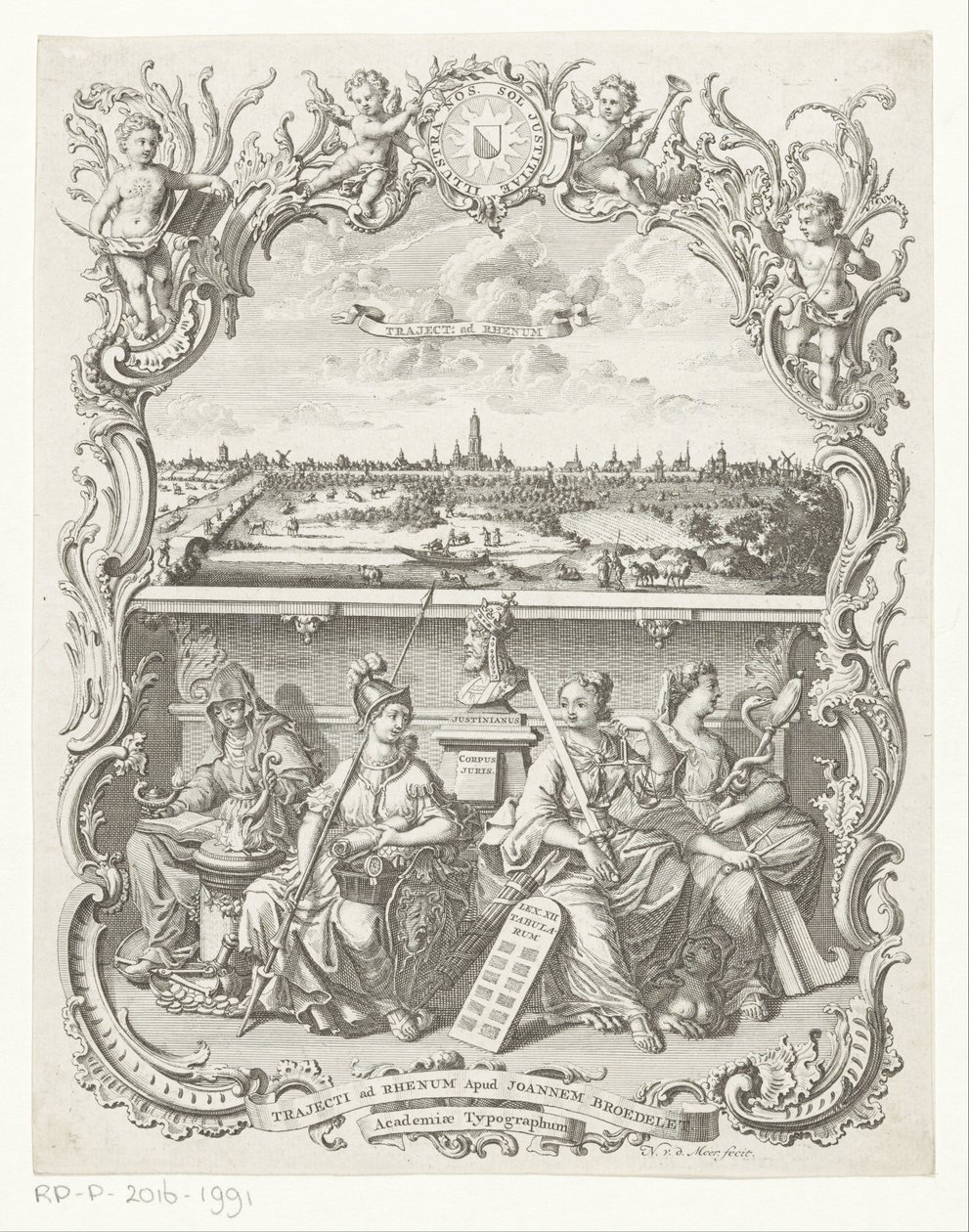View of Utrecht and Allegory with Minerva and Virtues by Noach van der Meer (I)