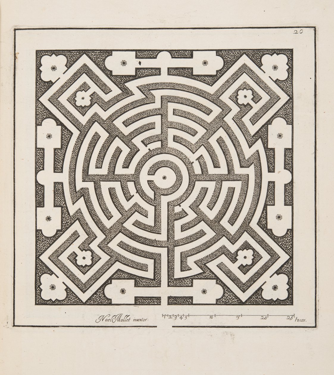 Design for Parterre, from Theatre des Plans et Jardinages, pub.1652 by Noel Mollet