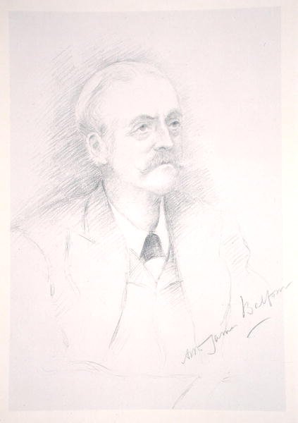 Portrait of Sir Arthur James Balfour from an album on the Entente Cordiale by Noel Dorville