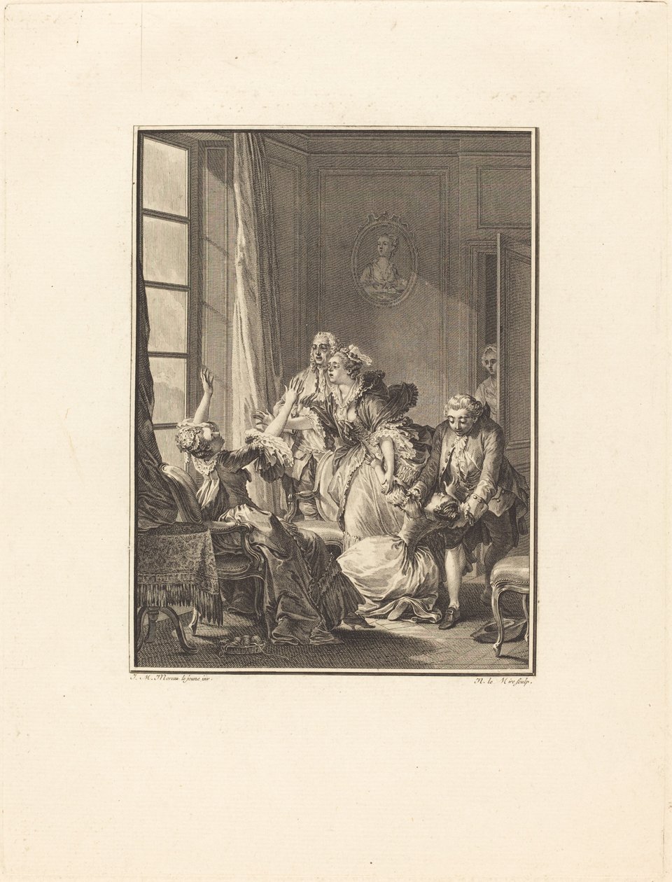 Julie Faints in an Armchair by Noël Le Mire after Jean Michel Moreau