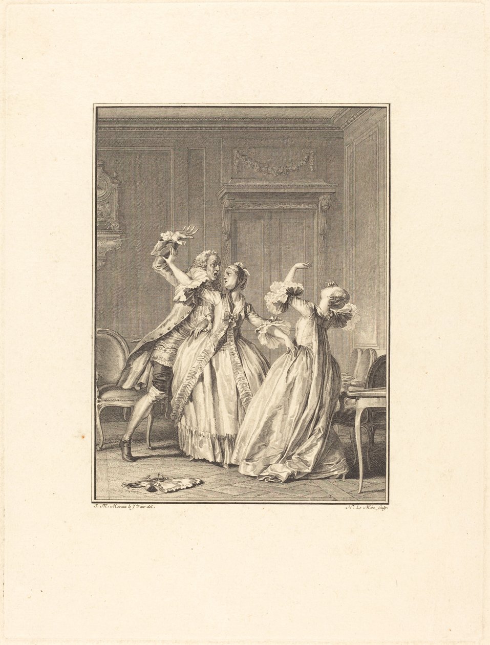 The Slap by Noël Le Mire after Jean Michel Moreau