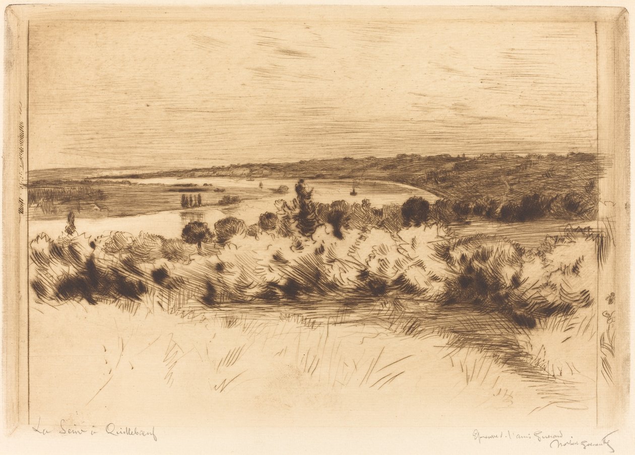 The Seine at Quilleboeuf by Norbert Goeneutte