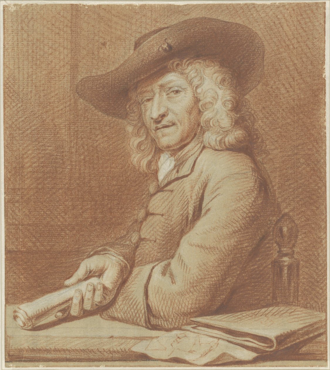 Portrait of the Draughtsman Jan Pietersz. Zoomer, with Hat and Paper Roll by Norbert van Bloemen