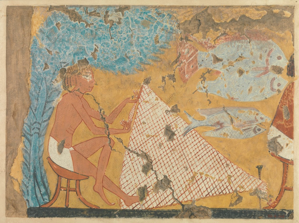 Man Making a Net, Tomb of Ipuy by Norman de Garis Davies
