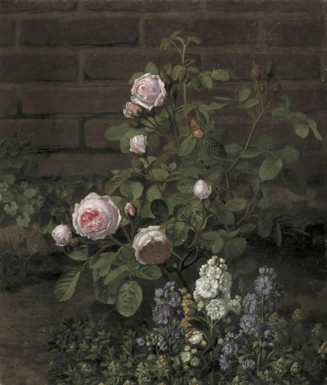 A Moss Rose Tree Surrounded by Summer Flowers by O.D. Ottesen