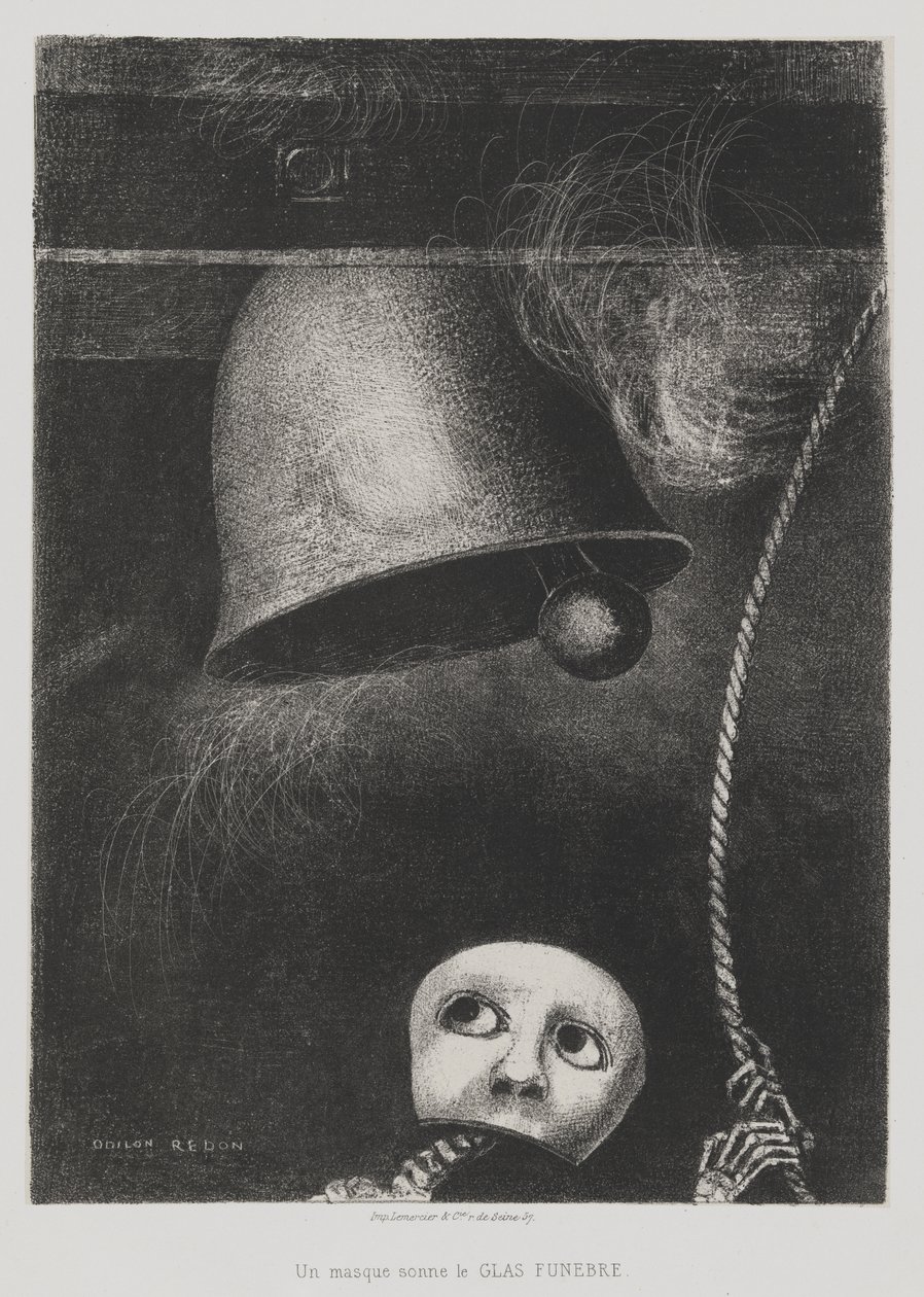 To Edgar Poe (A Mask Sounds the Death Knell) by Odilon Redon