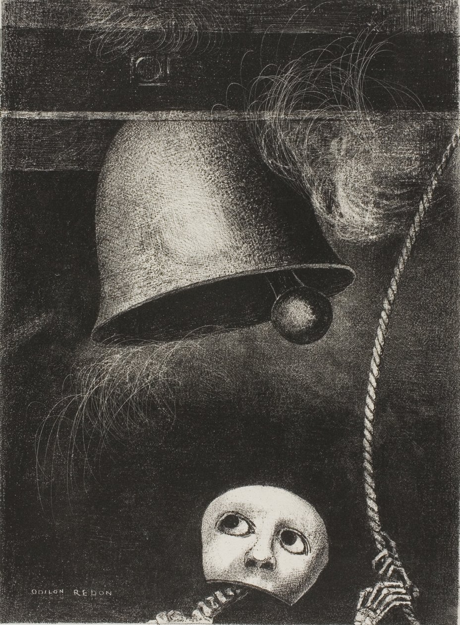 A Mask Sounds the Funeral Knell, Plate Three from To Edgar Poe by Odilon Redon