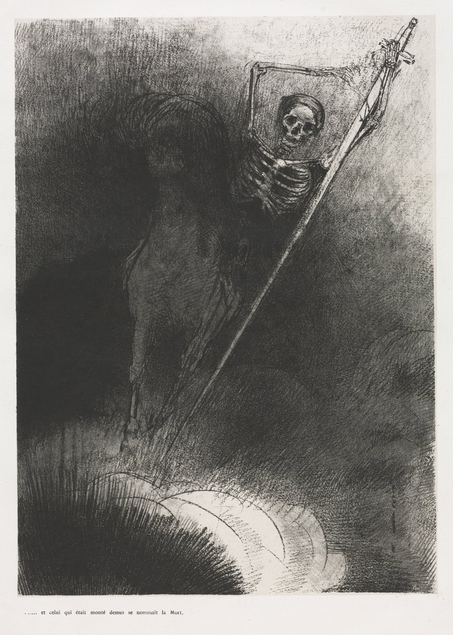 And His Name That Sat on Him Was Death by Odilon Redon