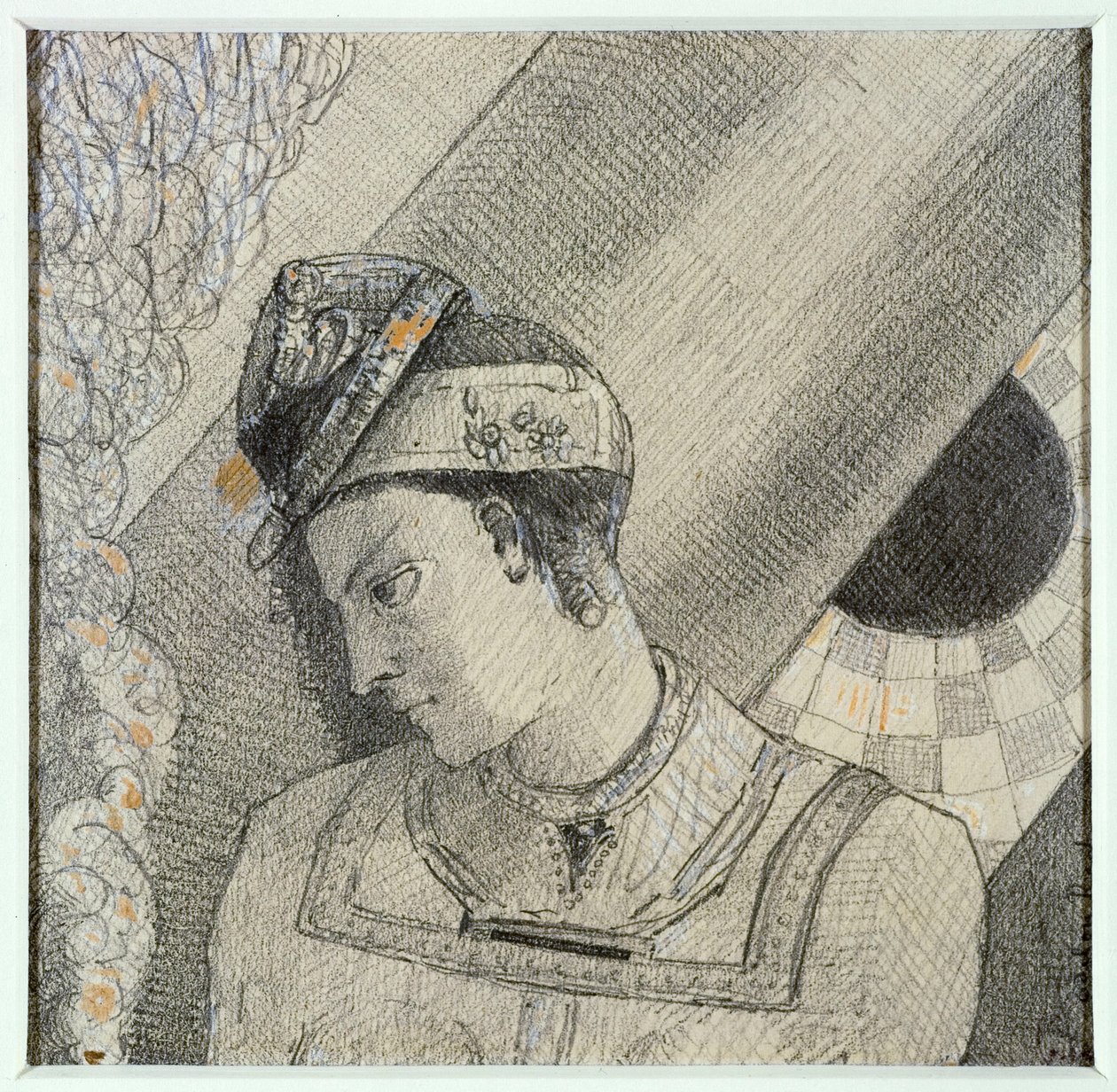 Bust of Woman with Head Tilted to the Left by Odilon Redon