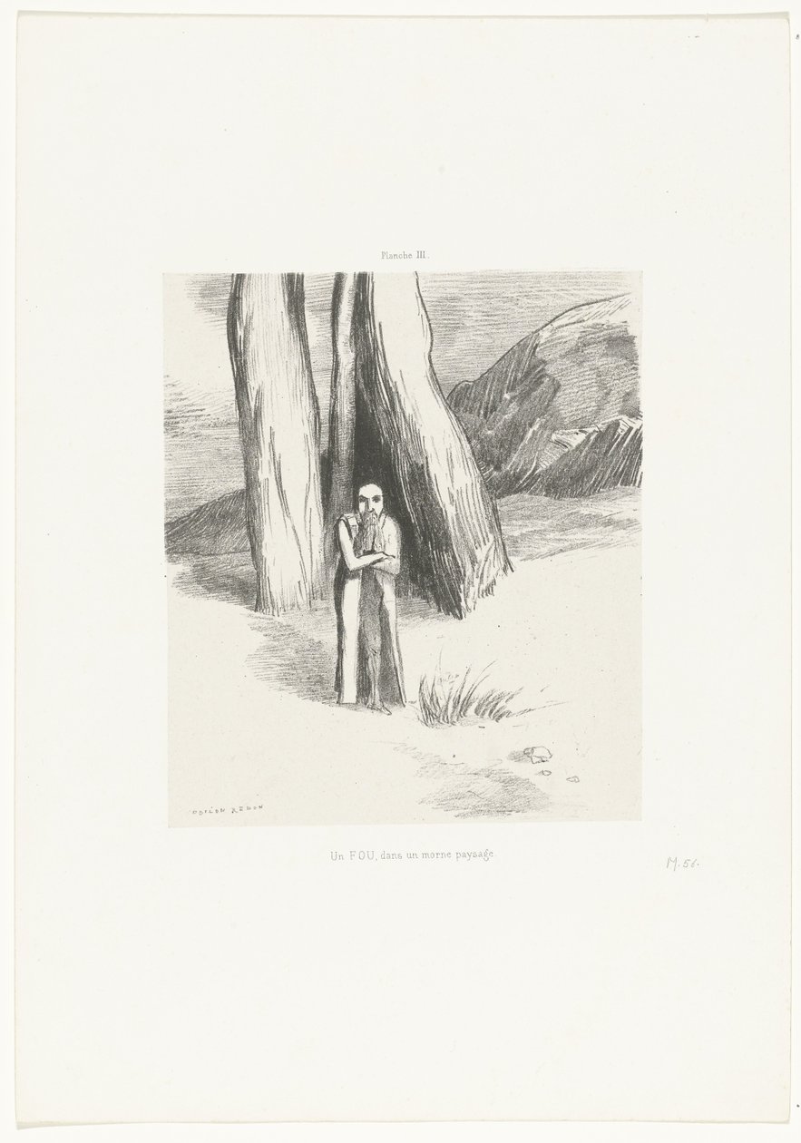 A Fool in a Gloomy Landscape by Odilon Redon