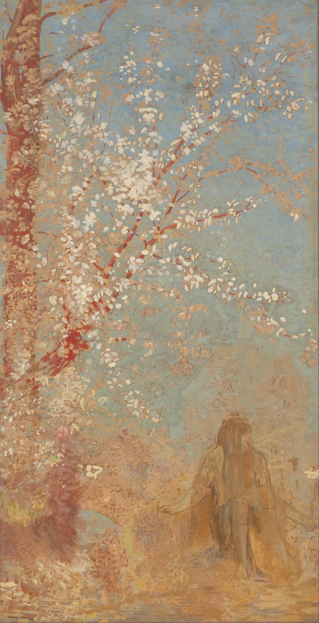 Figure under a Blossoming Tree by Odilon Redon