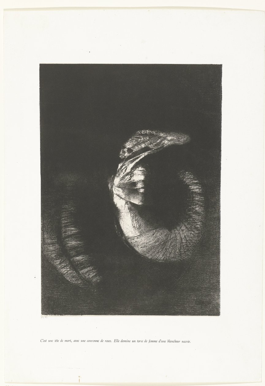 It is a Skull with a Wreath of Roses by Odilon Redon