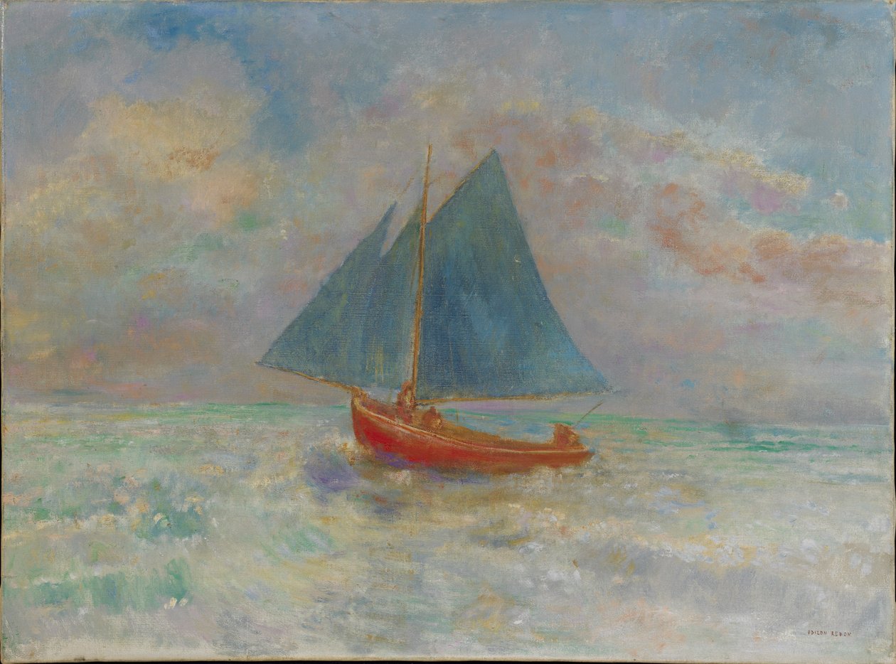 The Red Boat by Odilon Redon