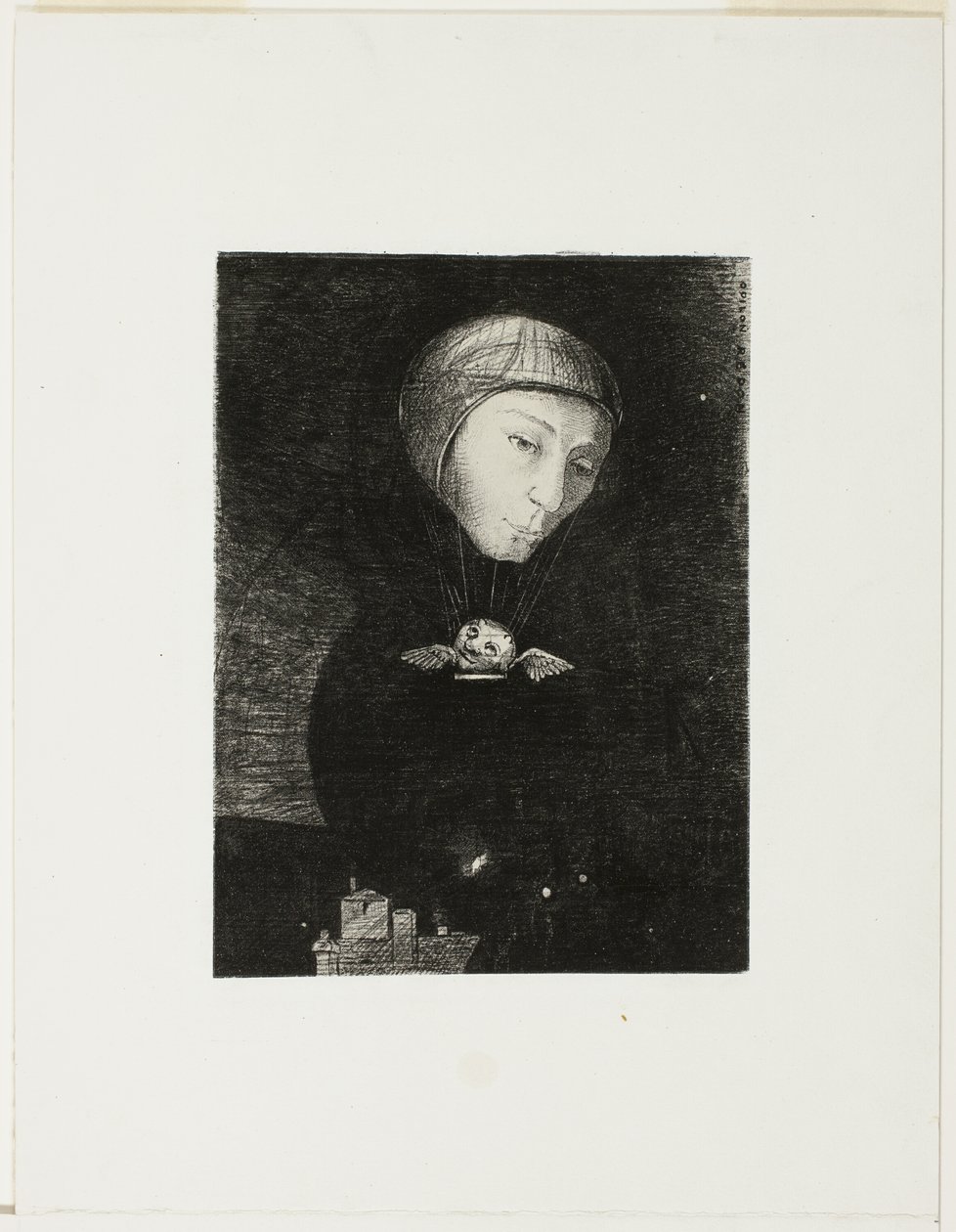 Sad Ascent, plate nine from In Dreams by Odilon Redon