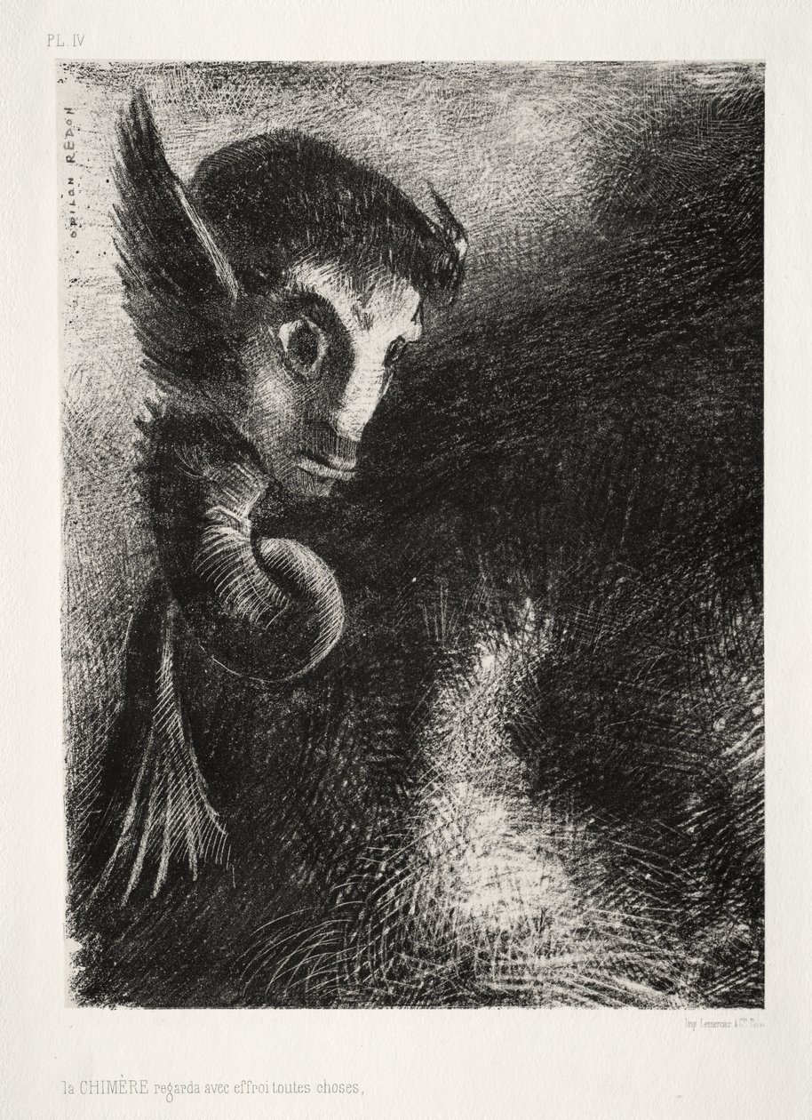 The Chimera Gazed at All Things with Fear by Odilon Redon
