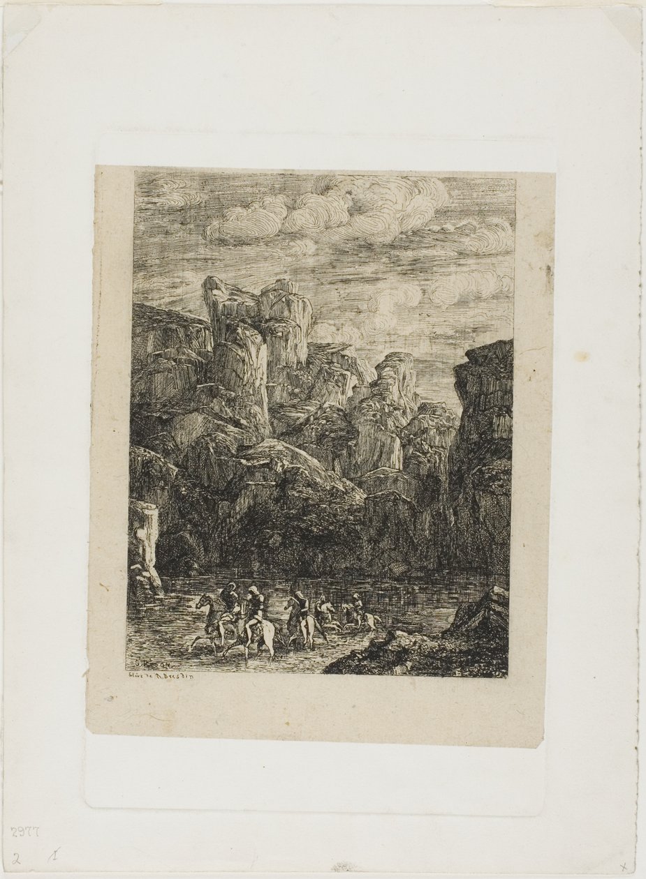 The Ford: Landscape with Horsemen by Odilon Redon