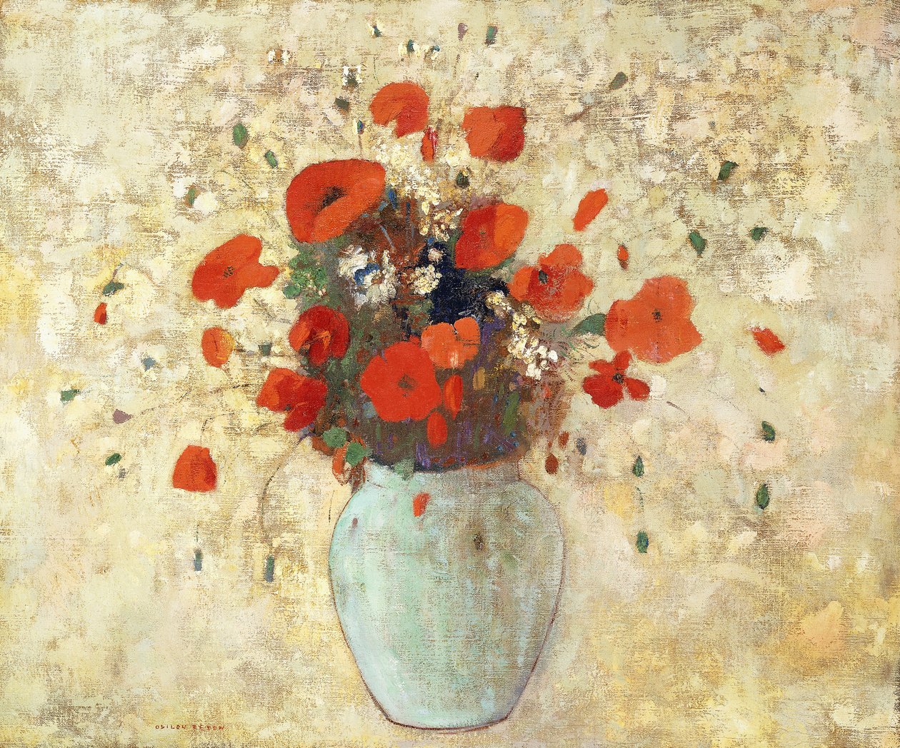 Vase of Poppies by Odilon Redon
