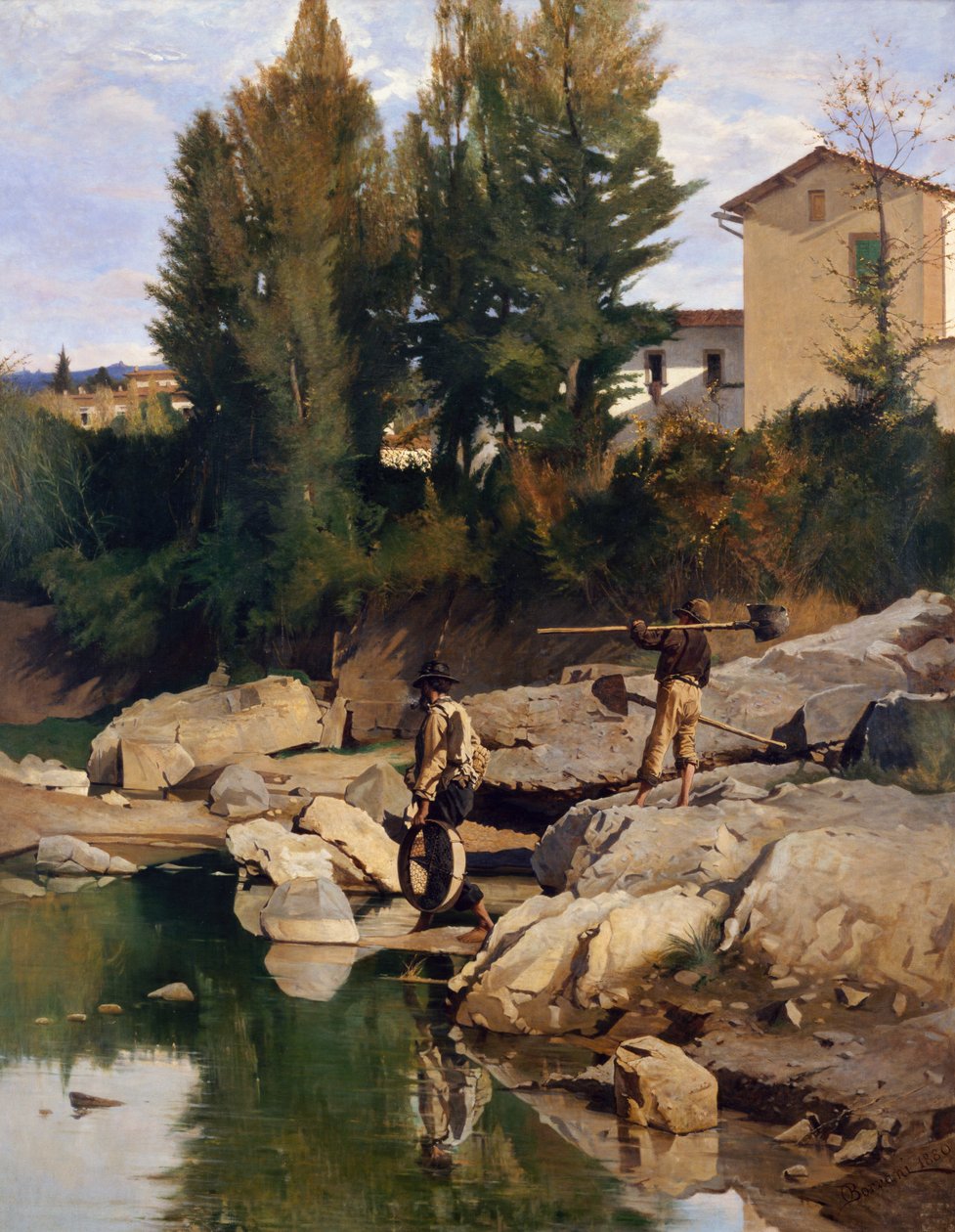 Renaioli (Sand Diggers) on the Mugnone River by Odoardo Borrani