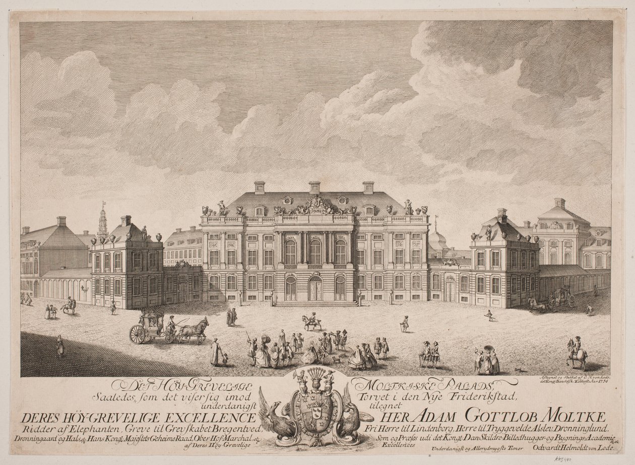 The Moltke Palace at Amalienborg Square by Odvardt Helmoldt de Lode
